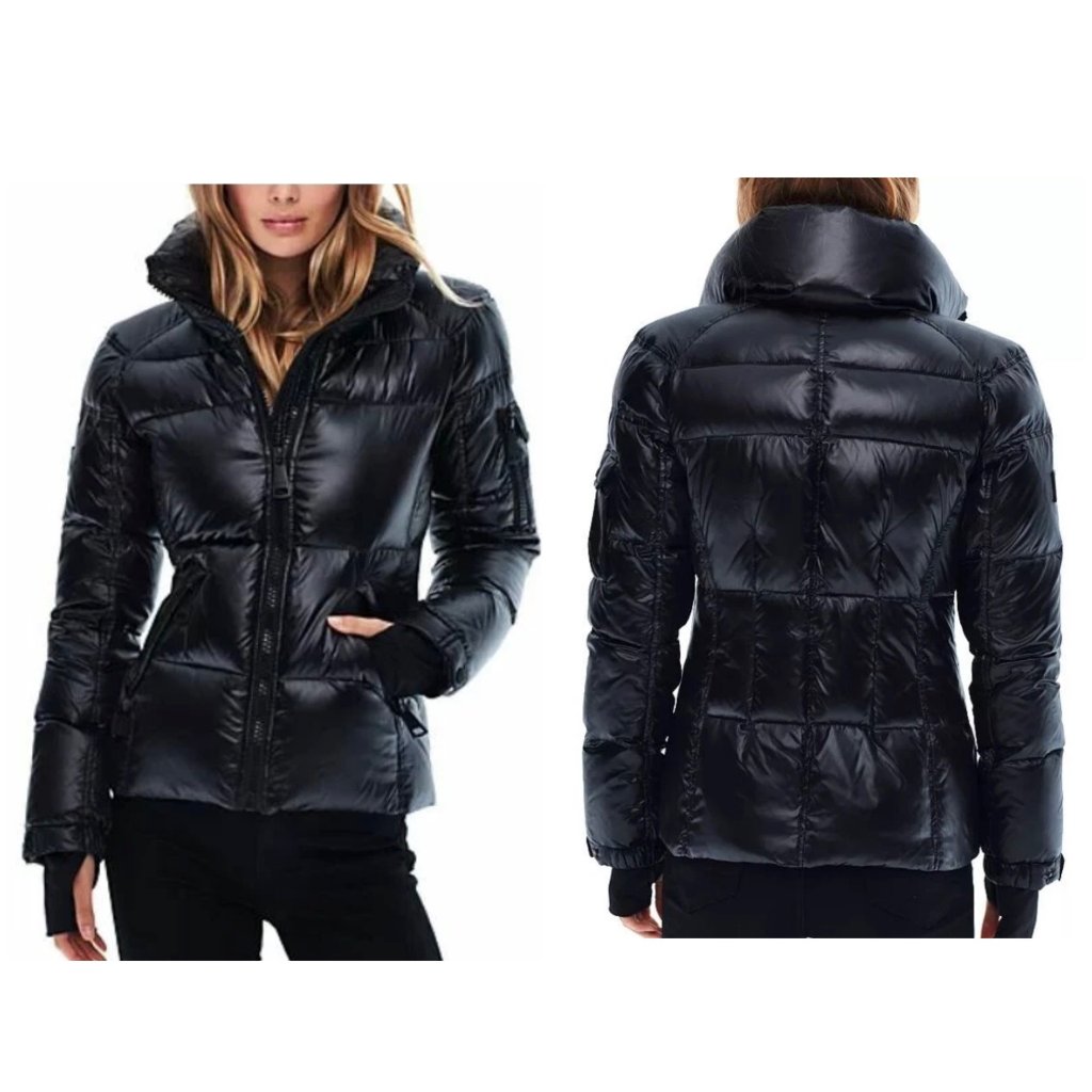 Sam Freestyle Down Puffer Jacket Womens Medium Black Quilted High Neck Gorpcore